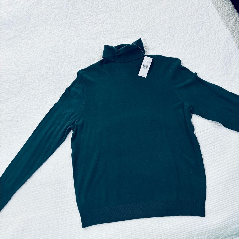Ann Taylor Factory Emerald Green Turtleneck Sweater, NWT